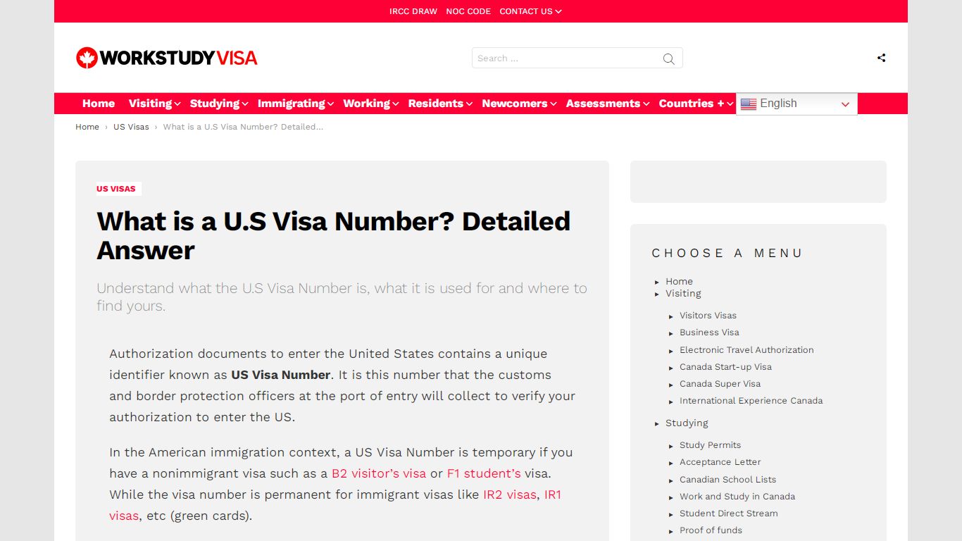 What is a U.S Visa Number? Detailed Answer - Work Study Visa